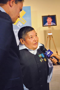 Addressing the audience, Honorary Ambassador of The ATOM project Karipbek Kuyukov once again reminded the world of the tragic consequences of nuclear testing. 1378868420